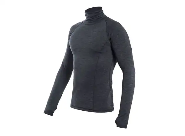 Sensor Merino Bold Neck pánské triko dlouhý rukáv Anthracite Gray
