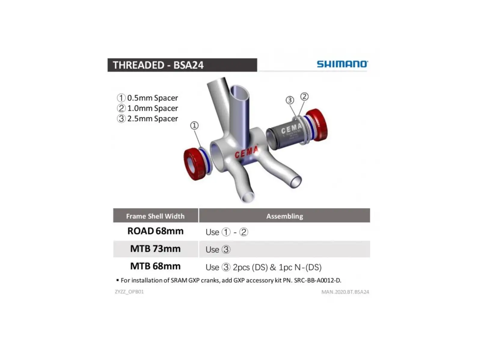 Cema Shimano Hollowtech II středové složení Steel černá