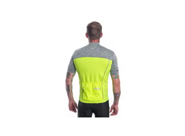 Sensor Cyklo Motion pánský dres krátký rukáv Neon Yellow/šedá