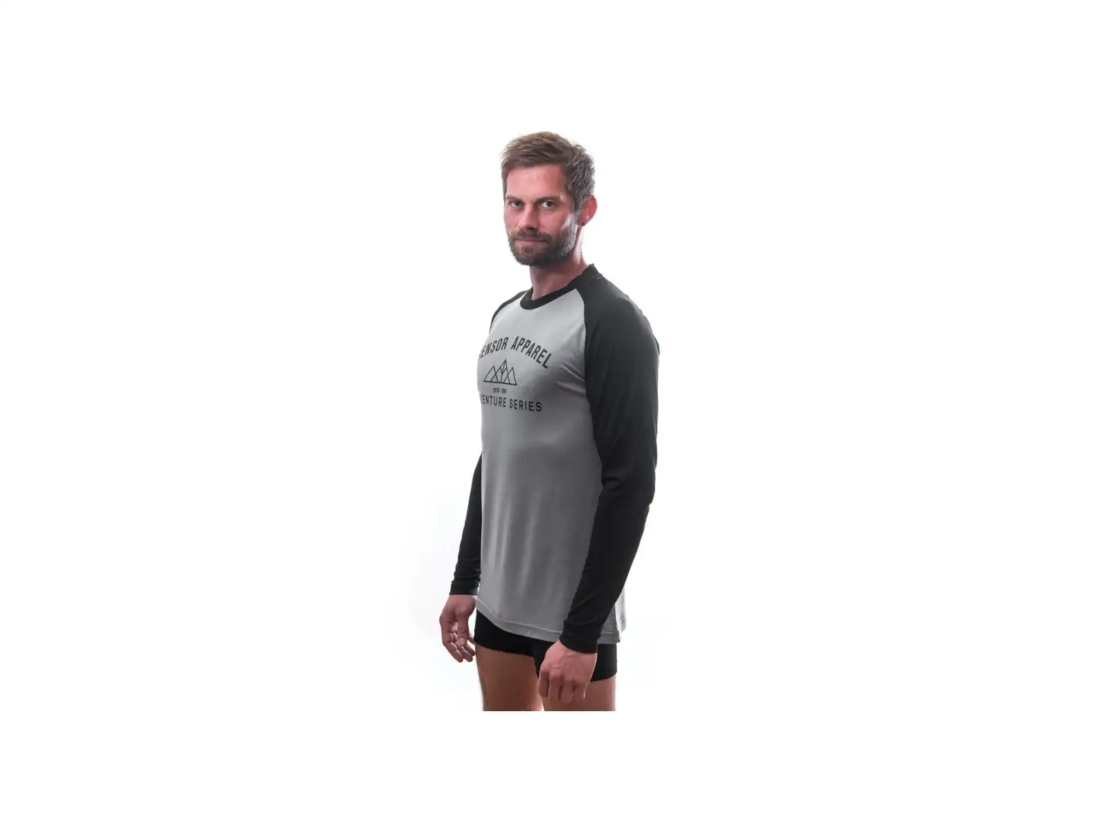 Sensor Merino Active Pt Adventure pánské triko dlouhý rukáv šedá/černá