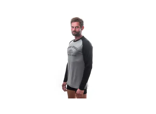 Sensor Merino Active Pt Adventure pánské triko dlouhý rukáv šedá/černá