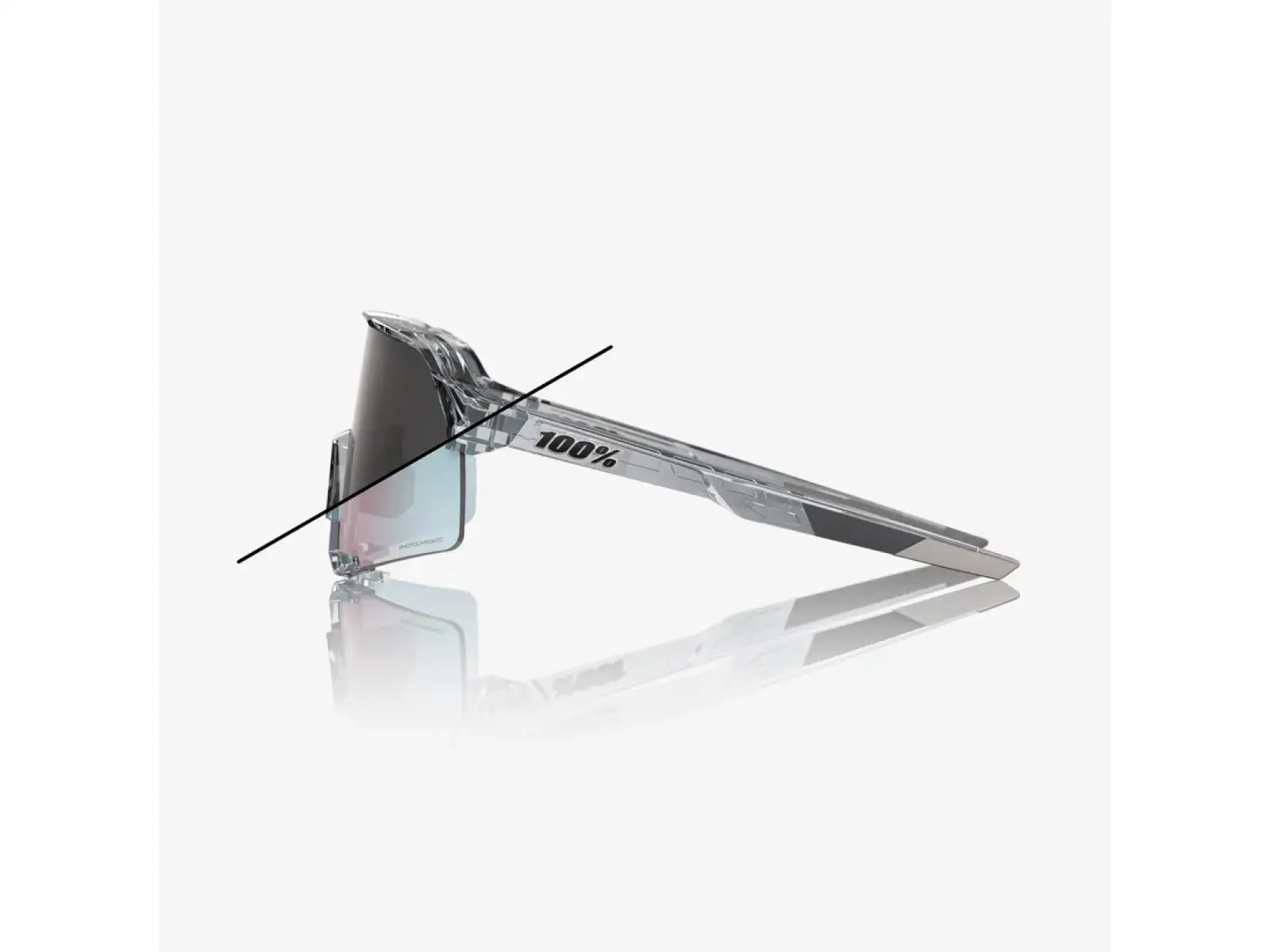 100% S3 sluneční brýle Polished Translucent Grey/Rose Gold Mirror Photochromic