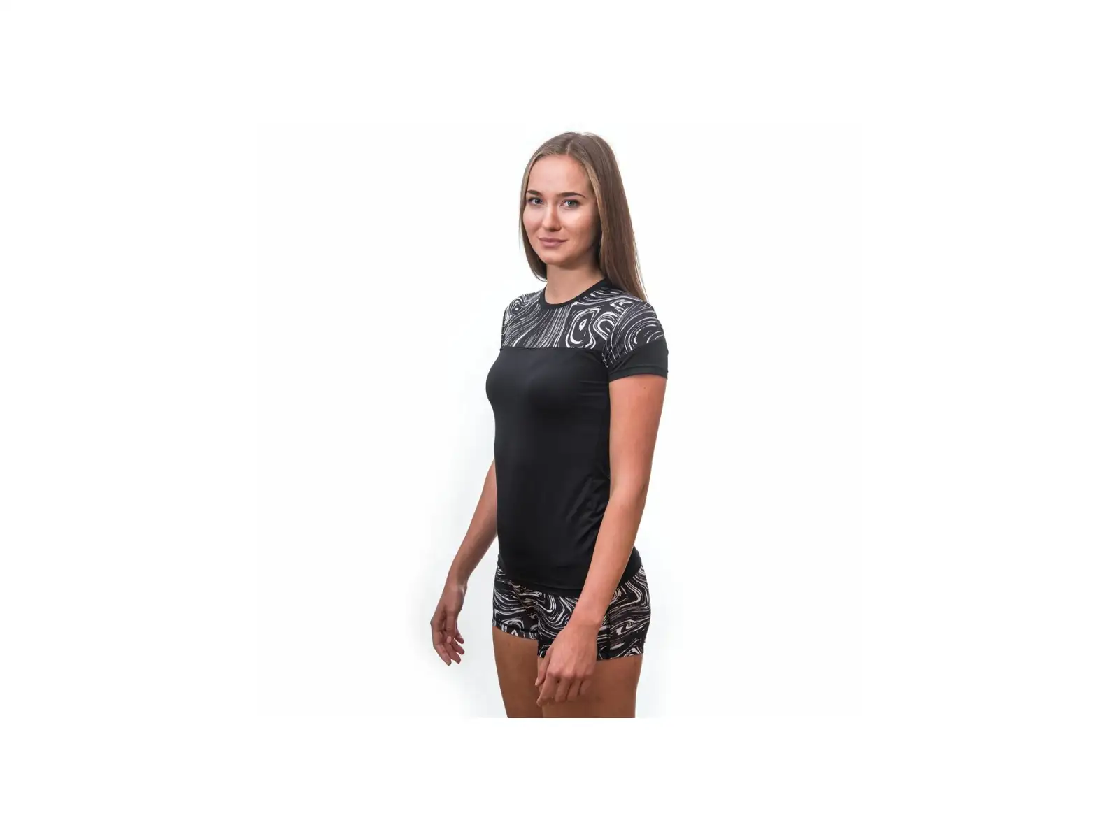 Sensor Coolmax Impress dámské triko krátký rukáv černá/sea