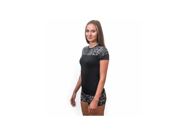 Sensor Coolmax Impress dámské triko krátký rukáv černá/sea