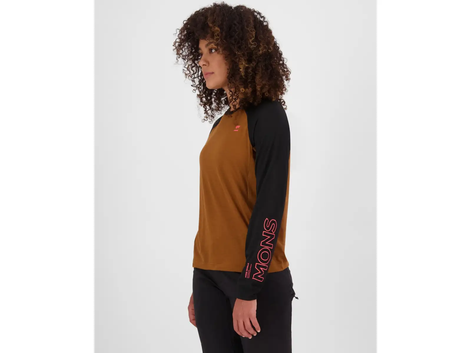 Mons Royale Tarn Merino dámské triko dlouhý rukáv Caramel / Black