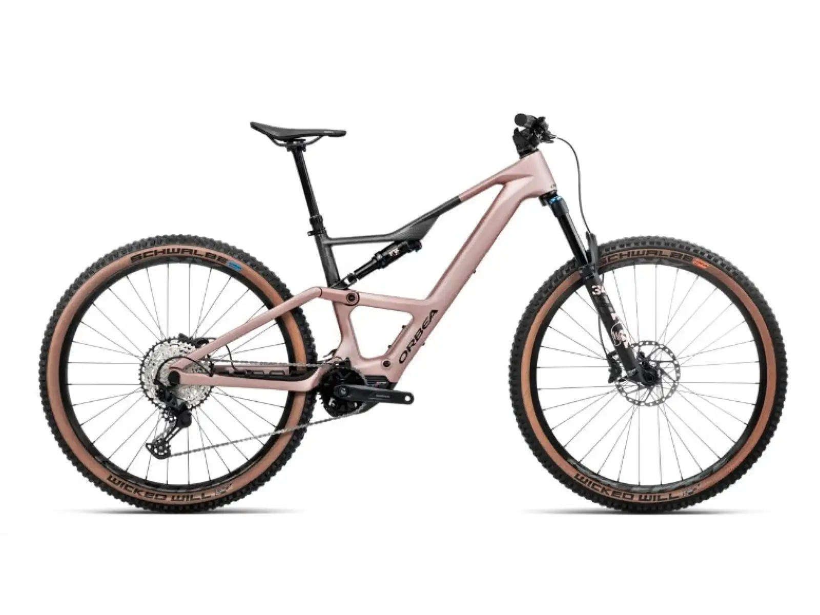 Orbea RISE SL M20 celoodpružené lehké elektrokolo černá-růžová