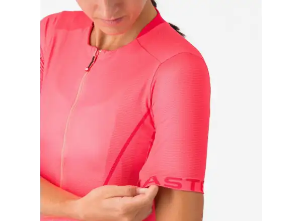 Castelli Anima Flow dámský dres krátký rukáv Brilliant Pink/Hibiscus