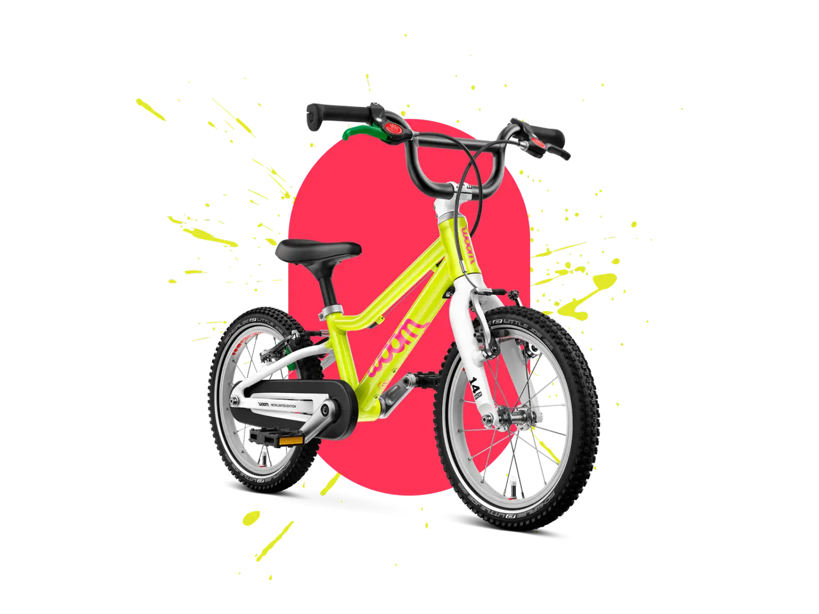 Woom GO 2 dětské kolo neon lime
