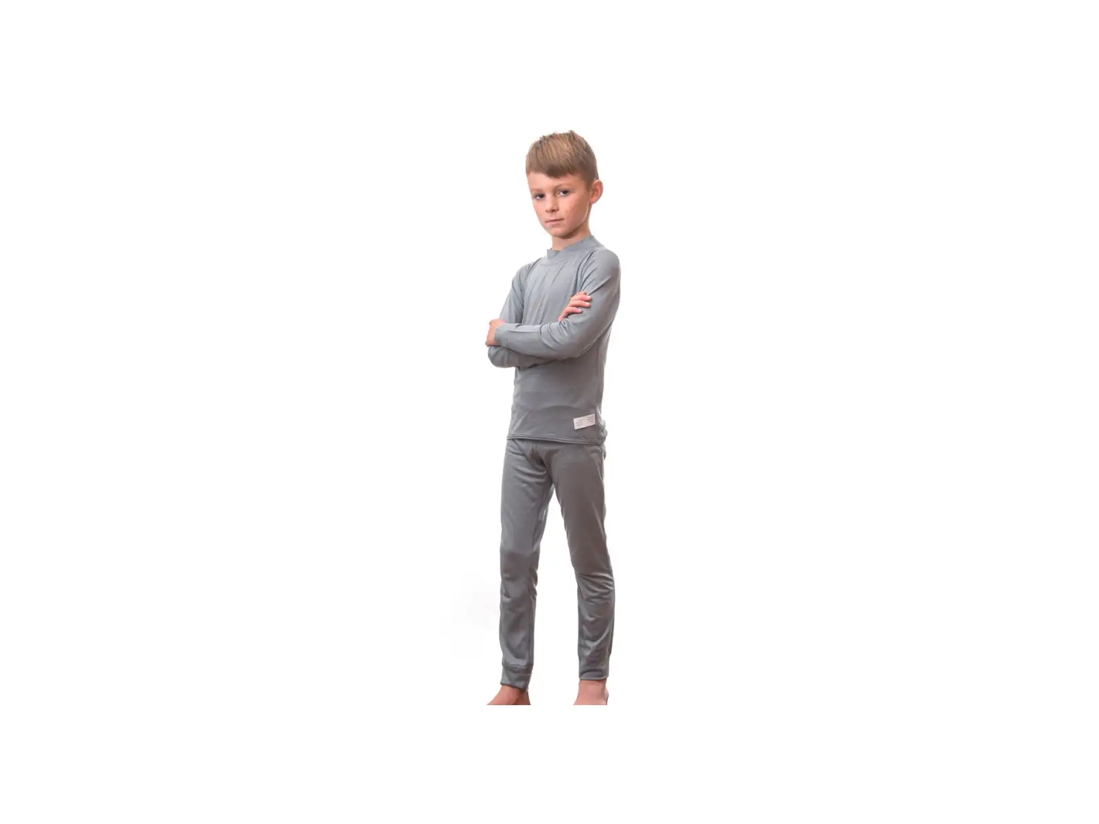 Sensor Merino Active set juniorské triko dlouhý rukáv + kalhoty šedá