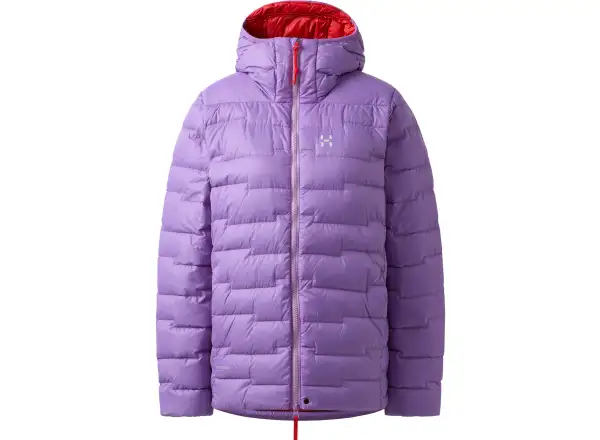 Haglöfs ROC Flash Down hood W dámská bunda Purple Ice/Tech Red