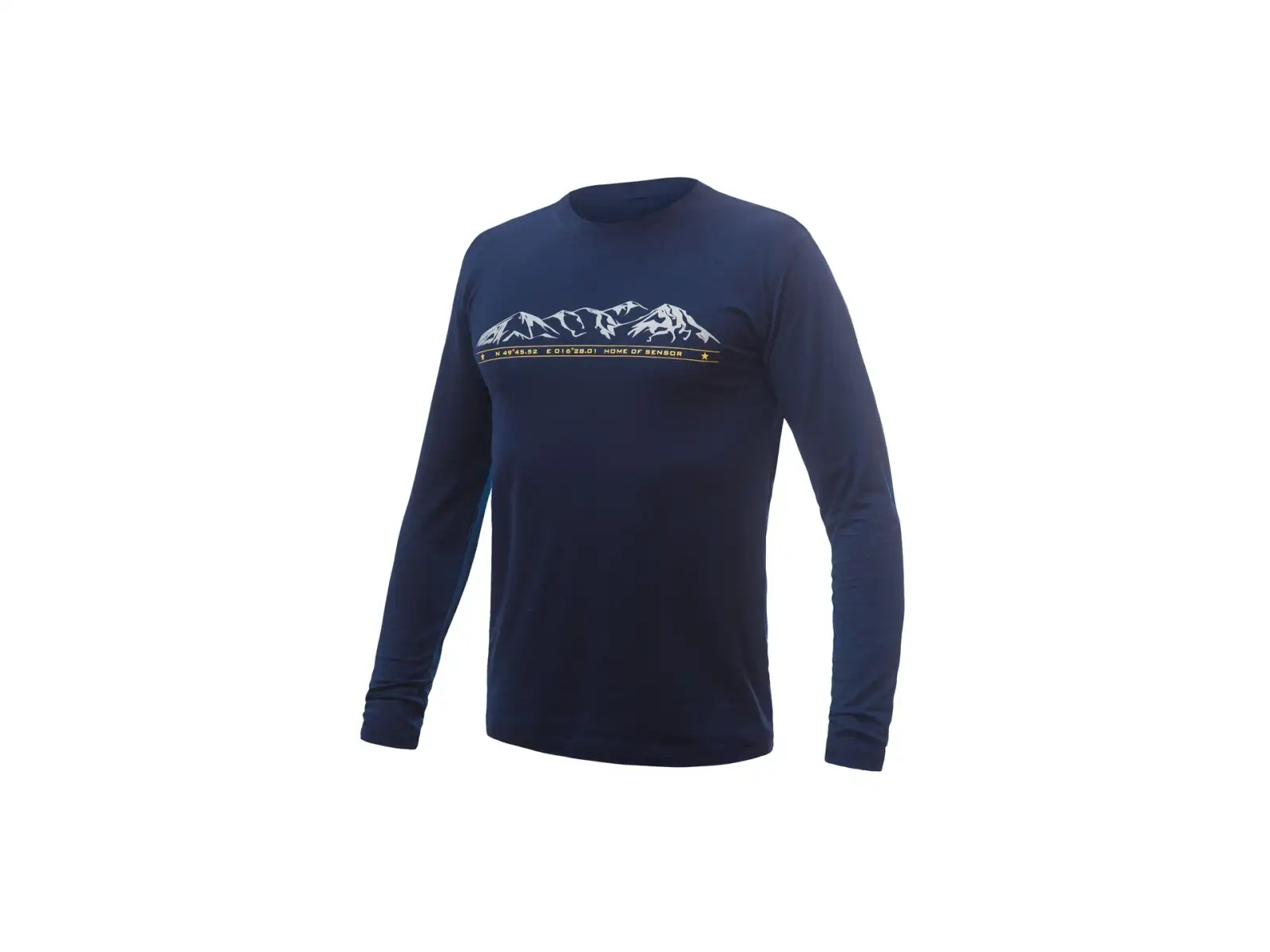 Sensor Merino Active PT Mountains pánské triko dlouhý rukáv Deep Blue