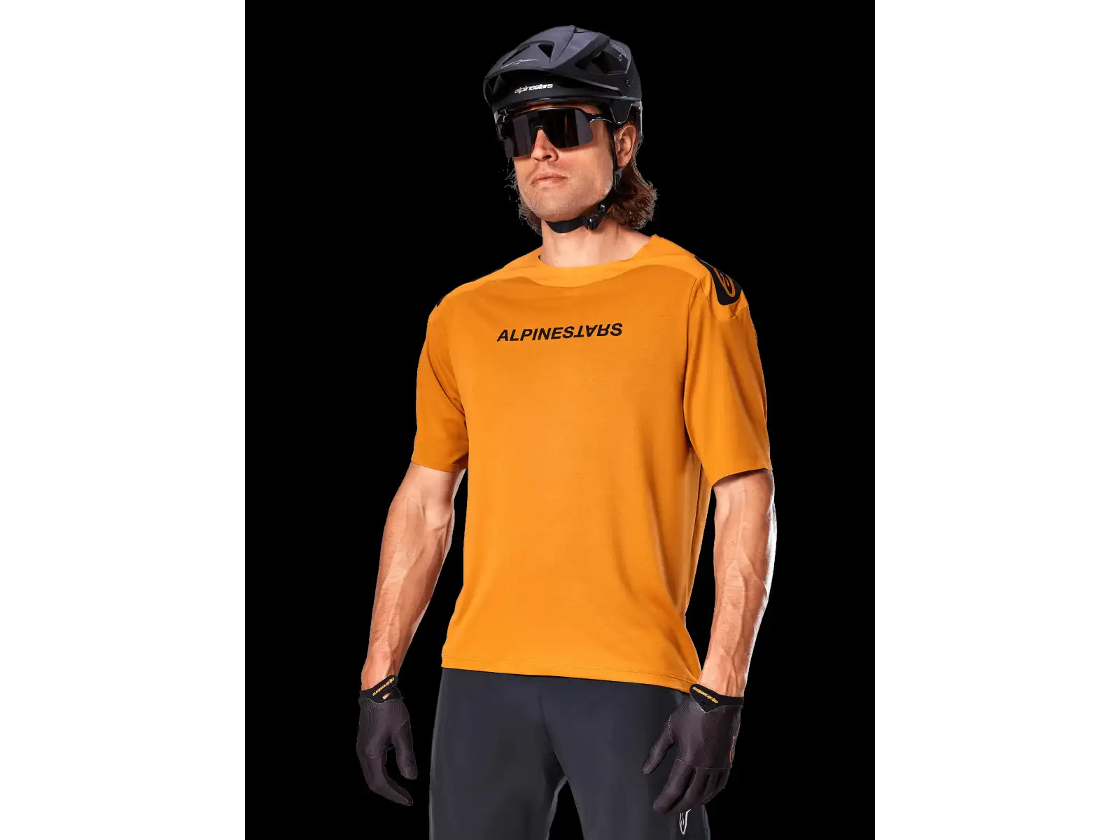 Alpinestars A-Aria Polartec Switch pánský dres krátký rukáv Dark Gold
