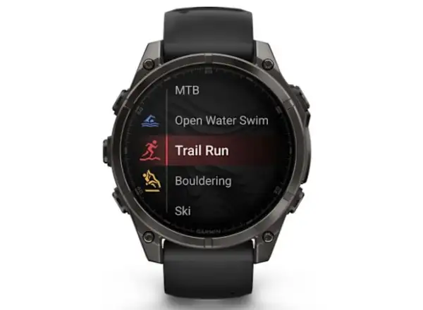 Garmin fenix 8 - 47 mm AMOLED Sapphire chytré hodinky Carbon grey DLC titanium Black/Gray