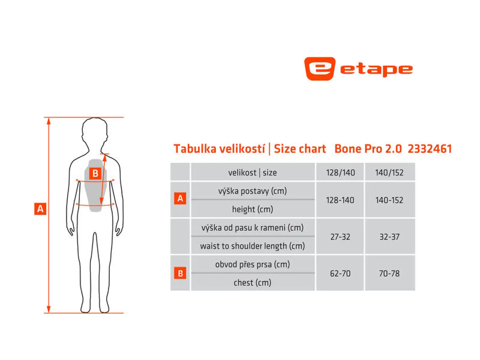 Etape Bone Pro 2.0 dětská vesta s chráničem páteře černá/žlutá fluo