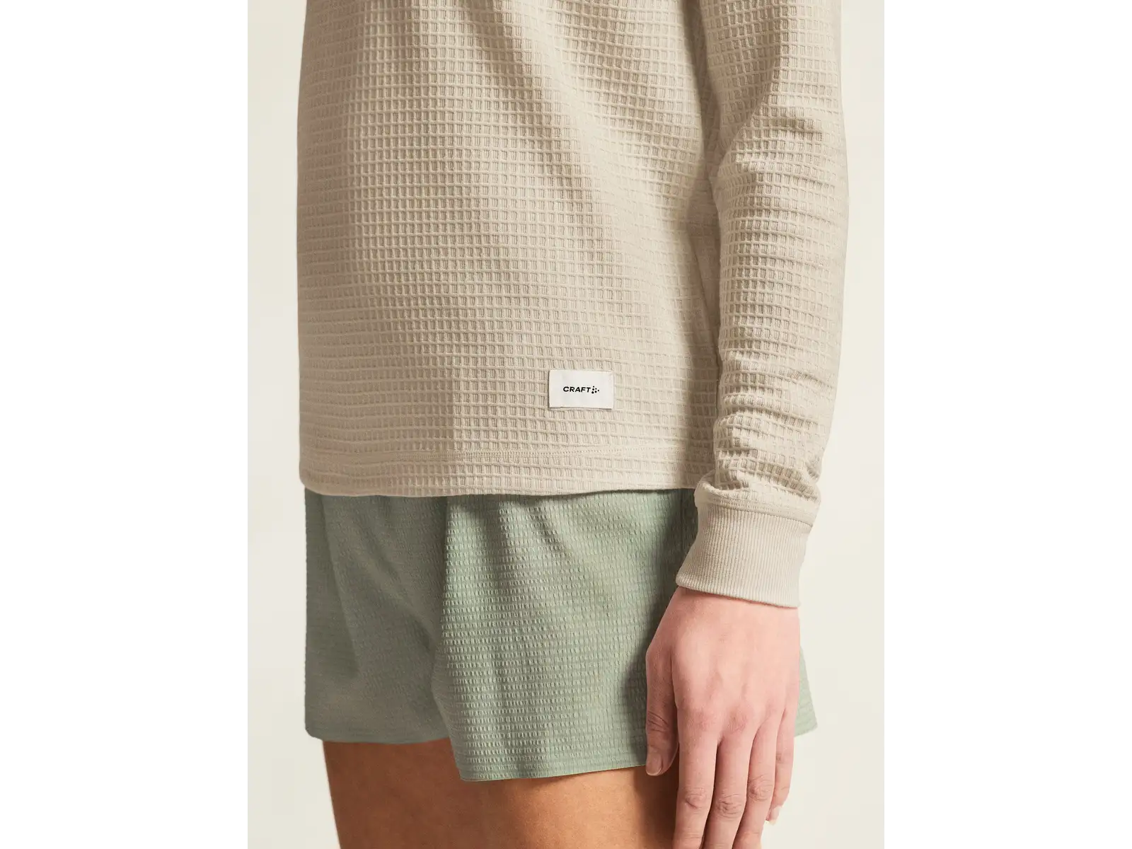Craf Wool Waffle dámské triko dlouhý rukáv béžová