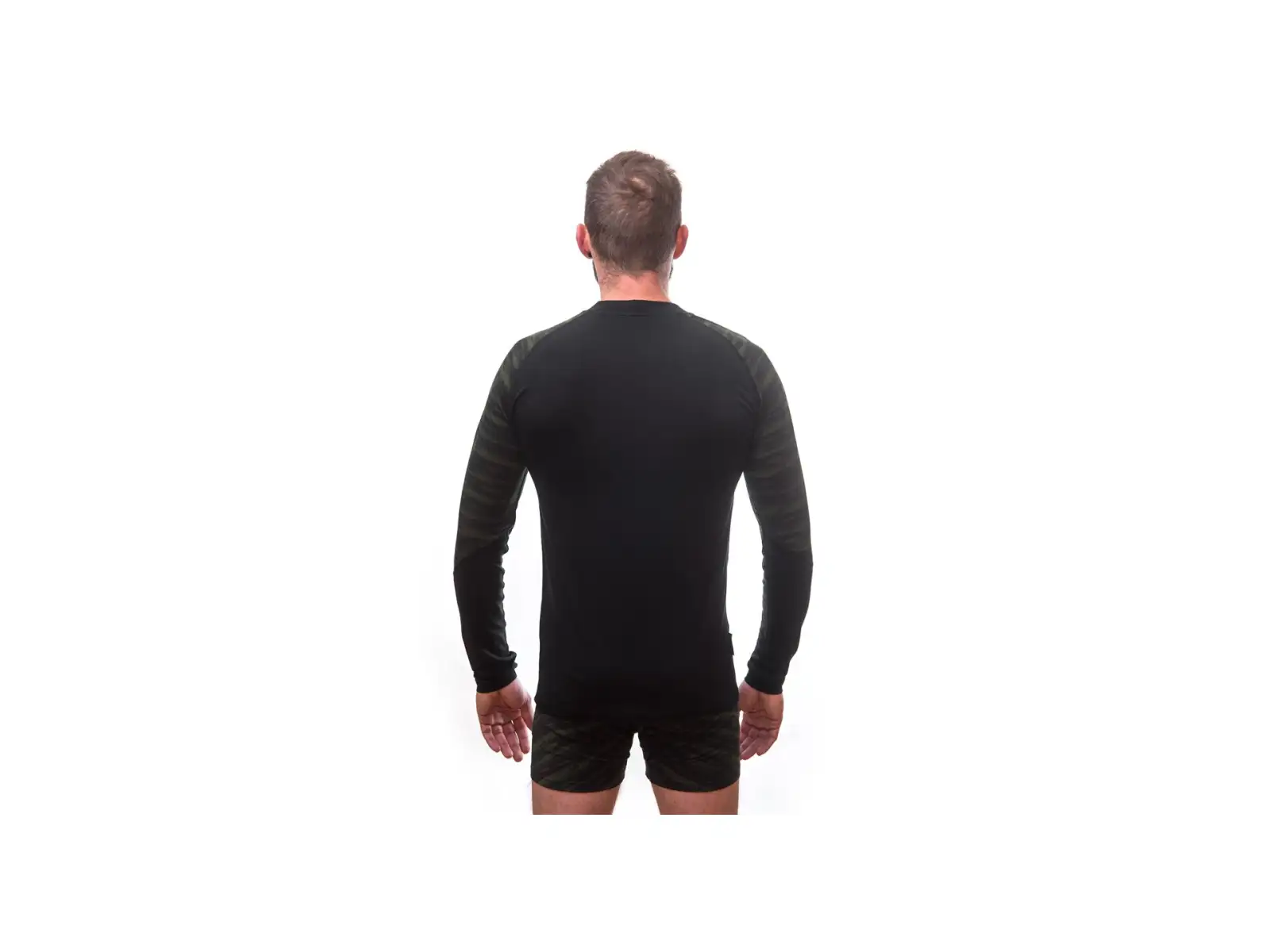 Sensor Merino Impress pánské triko dlouhý rukáv černá/Batik