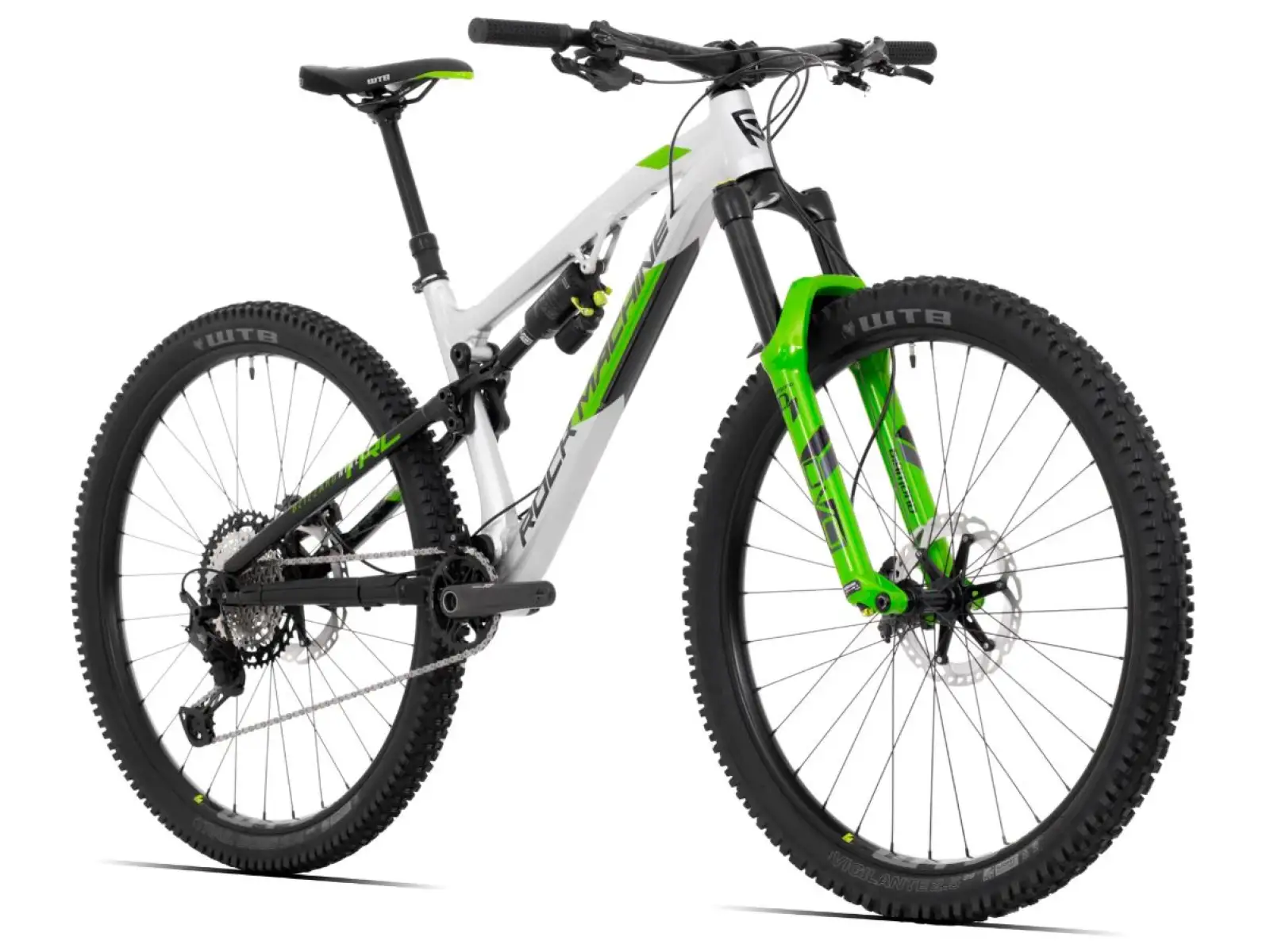 Rock Machine Blizzard TRL 90-29  gloss silver/black/DVO green horské kolo