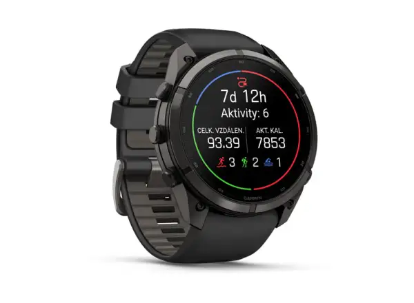 Garmin Fénix 9 Pro inReach 47 mm chytré hodinky Carbon gray DLC Titanium Black/Pebble gray