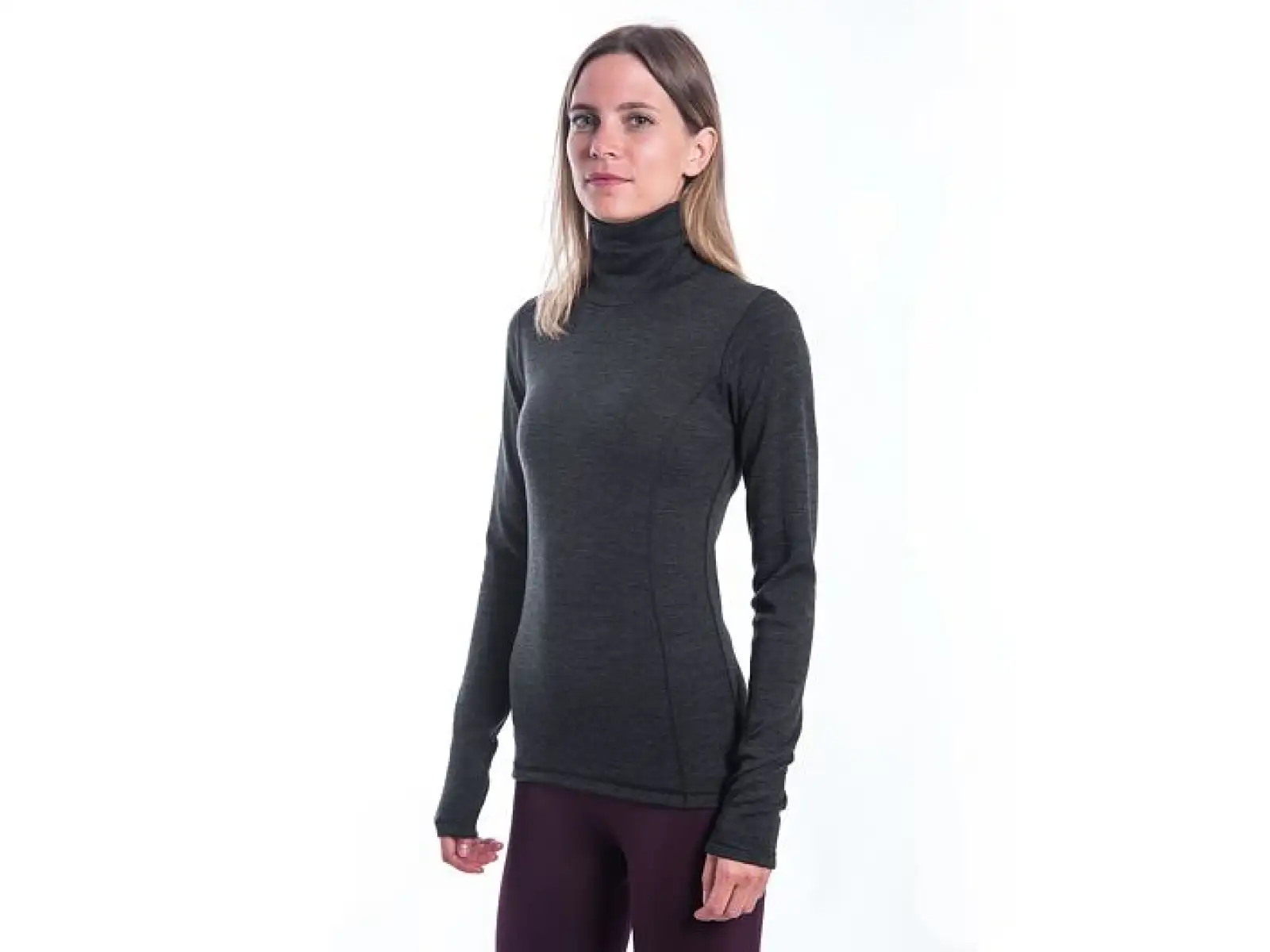 Sensor Merino Bold Roll Neck dámské triko dlouhý rukáv Anthracite Gray