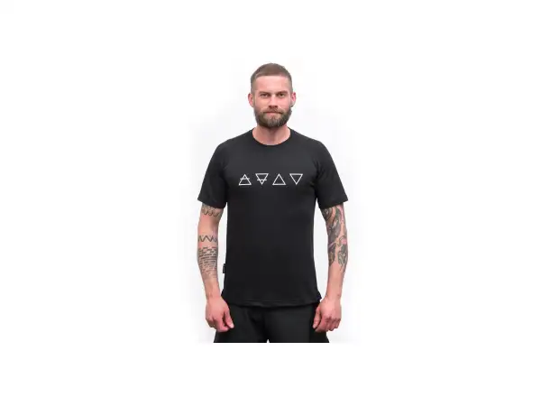 Sensor Merino Blend Elements pánské triko krátký rukáv černé