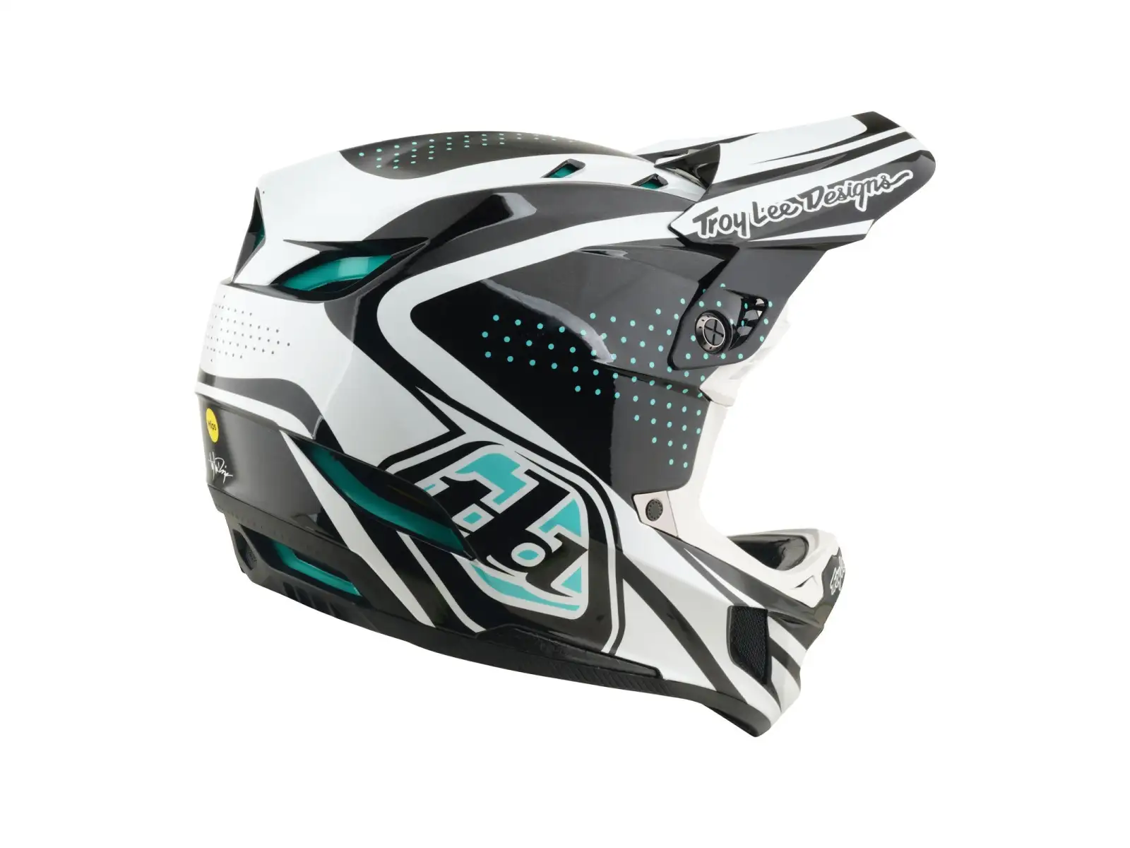 Troy Lee Designs D4 Composite MIPS přilba Crest Real Teal