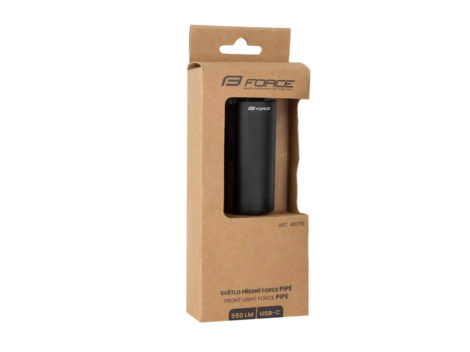Force Pipe 550 LM USB přední světlo černá