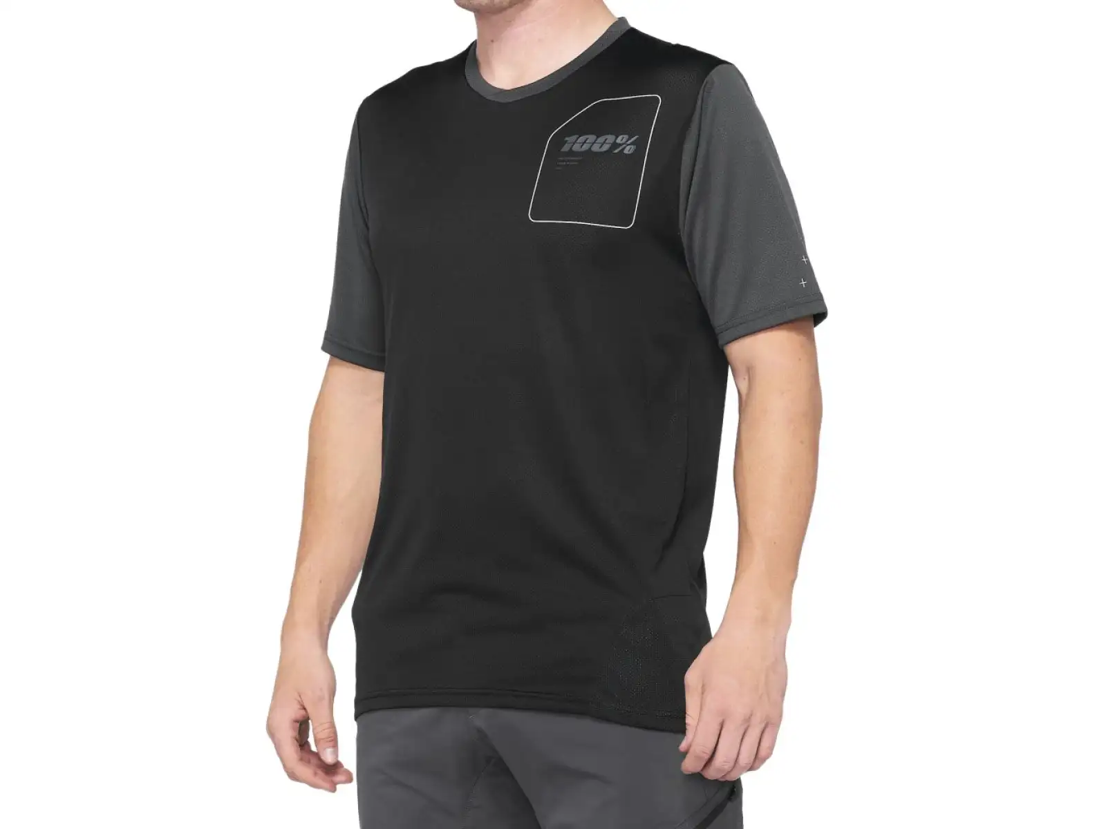 100% Ridecamp pánský dres krátký rukáv Black/Charcoal