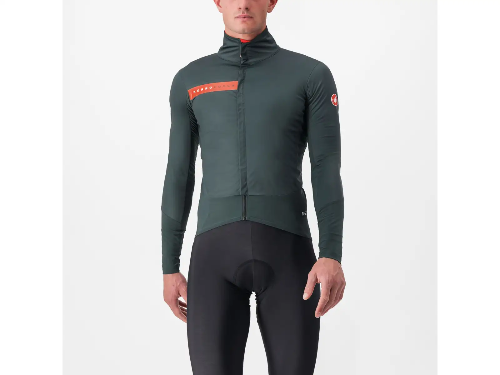 Castelli Beta RoS pánská bunda Rover Green/Red Orange