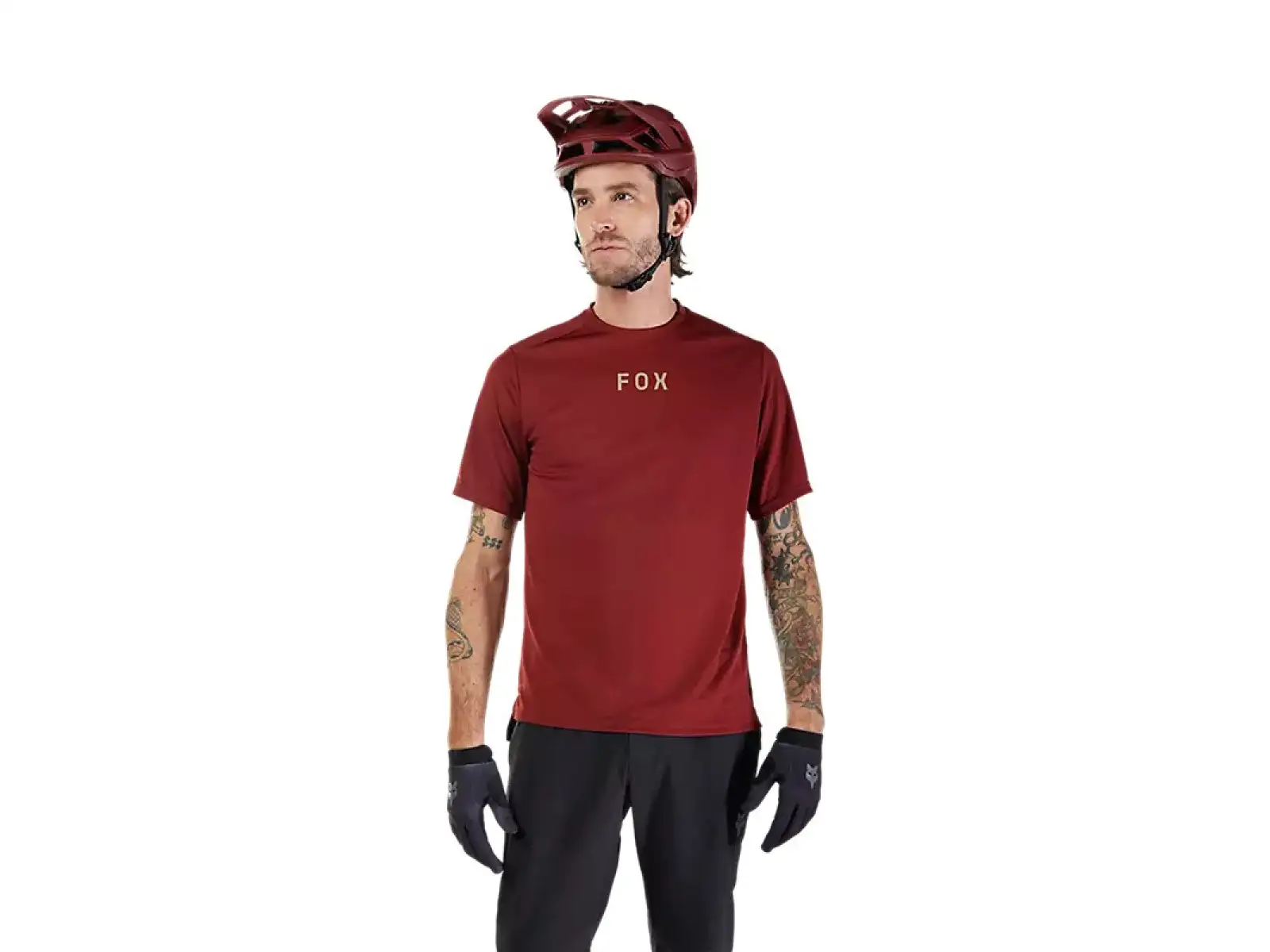 Fox Ranger Wordmark pánský dres krátký rukáv Rust Brown