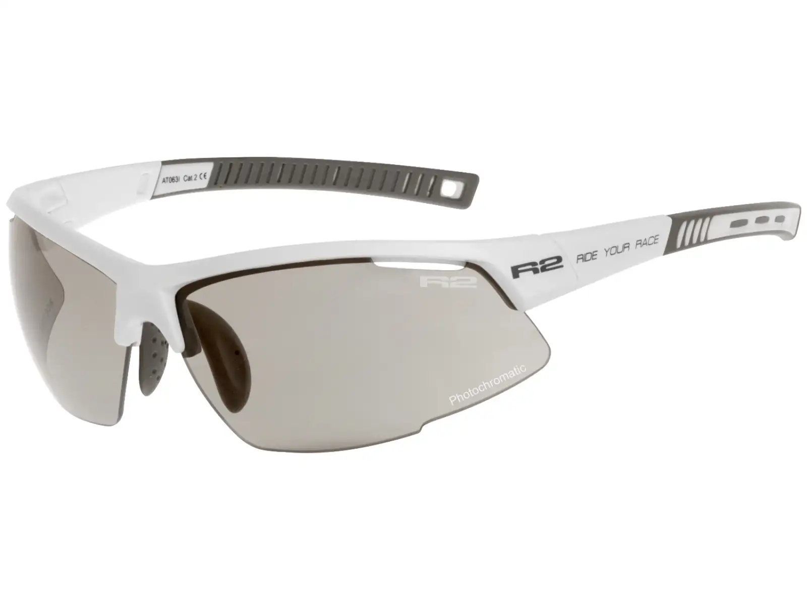 R2 Racer brýle bílá/šedá lesklá/fotochromatická skla