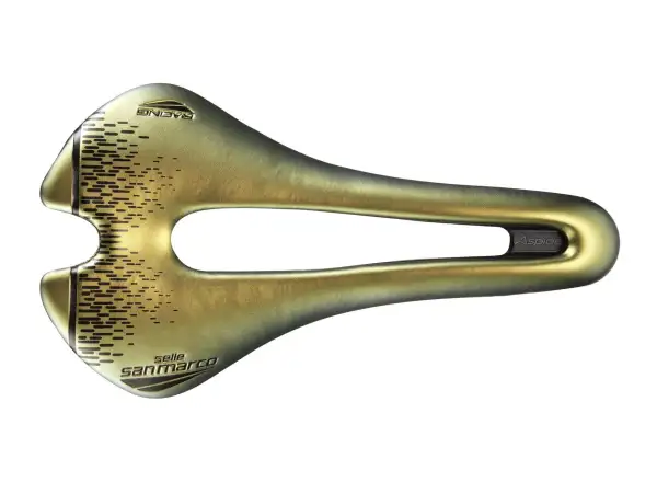 Selle San Marco Aspide Short Open-Fit Racing Wide sedlo Iridescent Gold 155 mm