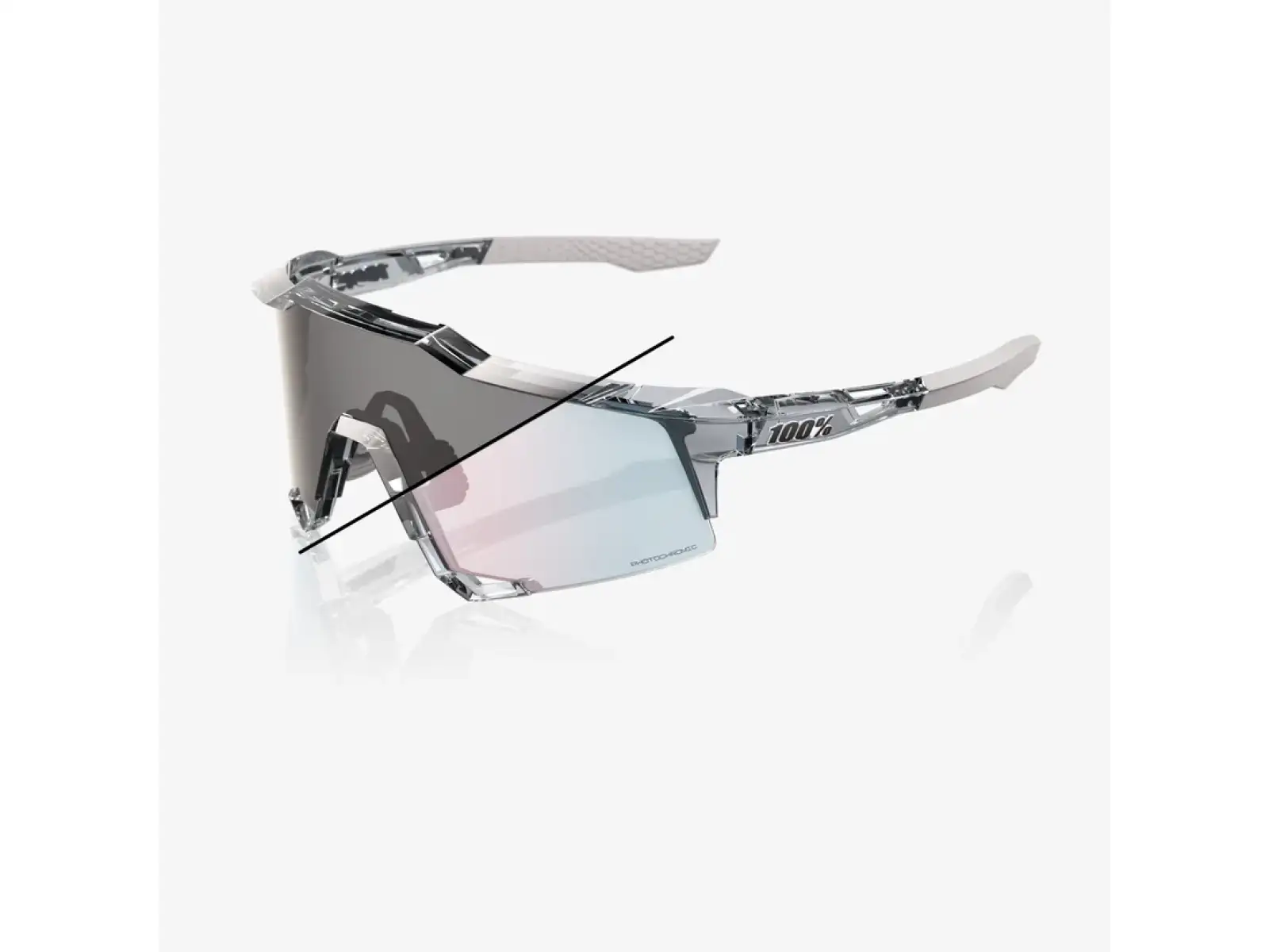 100% Speedcraft sluneční brýle Polished Translucent Grey/Rose Gold Mirror Photochromic