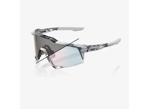 100% Speedcraft sluneční brýle Polished Translucent Grey/Rose Gold Mirror Photochromic
