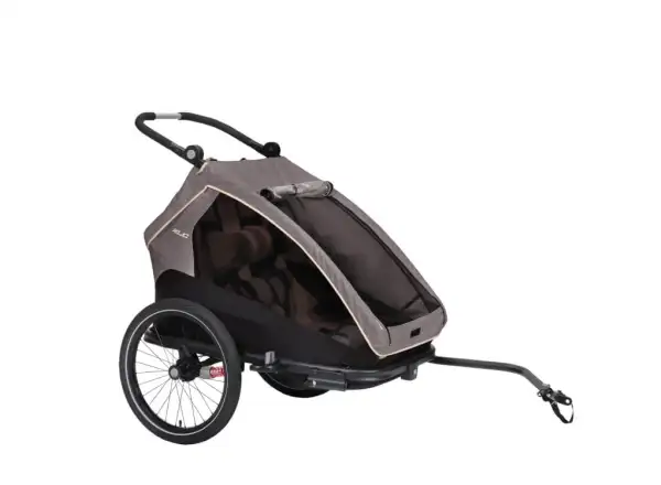 XLC DUOs BS-C10 dětský dvoumístný závěsný vozík 20" šedá/béžová/antracit