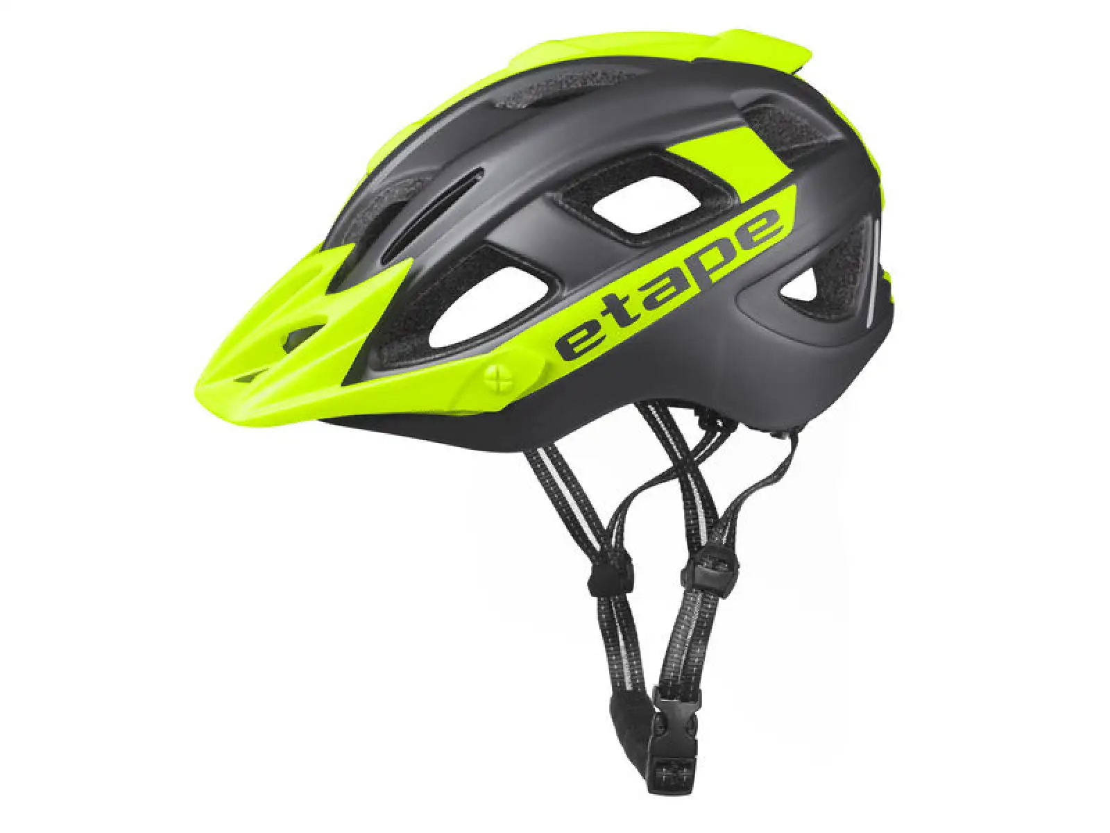 Etape Hero dětská cyklistická přilba antracit/žlutá fluo matná