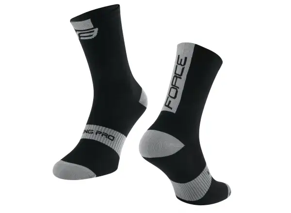 Force Long Pro cyklistické ponožky černá/šedá