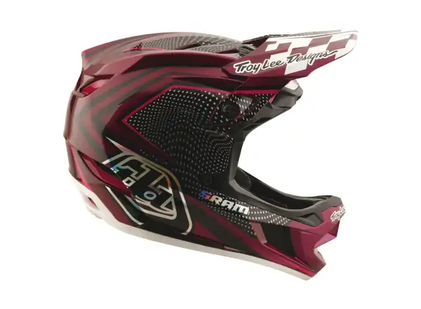 Troy Lee Dsigns x SRAM D4 Carbon přilba Radioscape Black/Berry