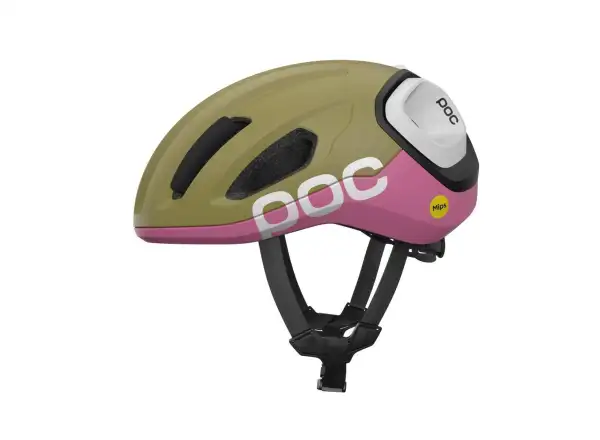 POC Amidal silniční přilba Olivine Green Matt/Thulite Pink Matt