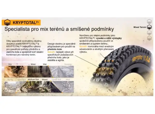 Continental Kryptotal DH Supersoft 27,5x2,40" TLR E-25 MTB plášť kevlar přední černá 2022