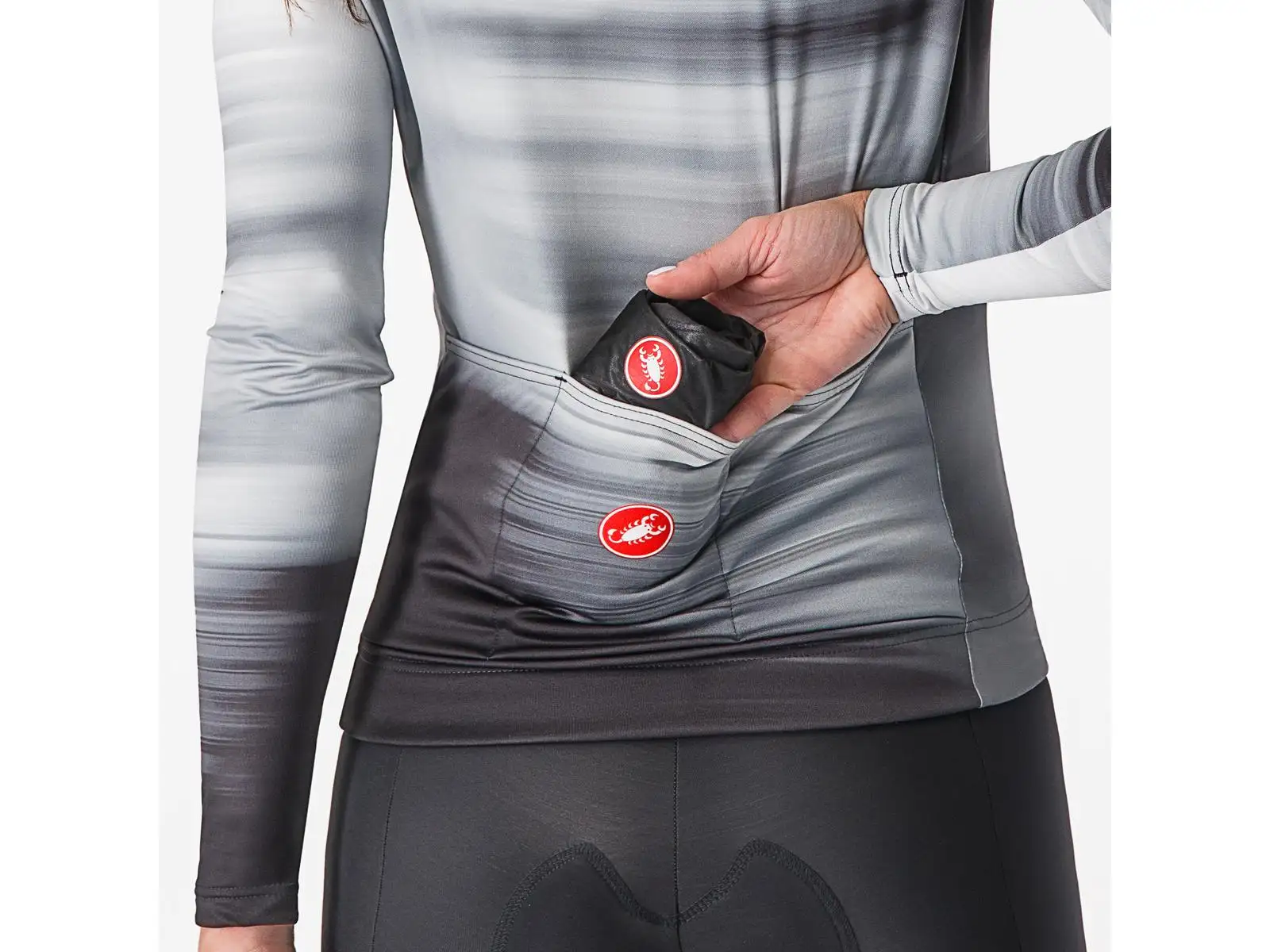 Castelli Squall Shell dámská bunda Light Black/Silver Gray