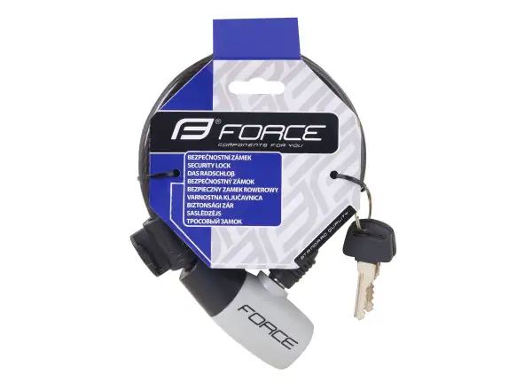 Force zámek spirála šedý 120cm/8mm + držák
