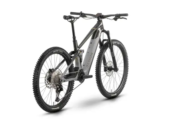 Raymon Tarok celoodpružené elektrokolo Grey sparkle/Carbon/Citron