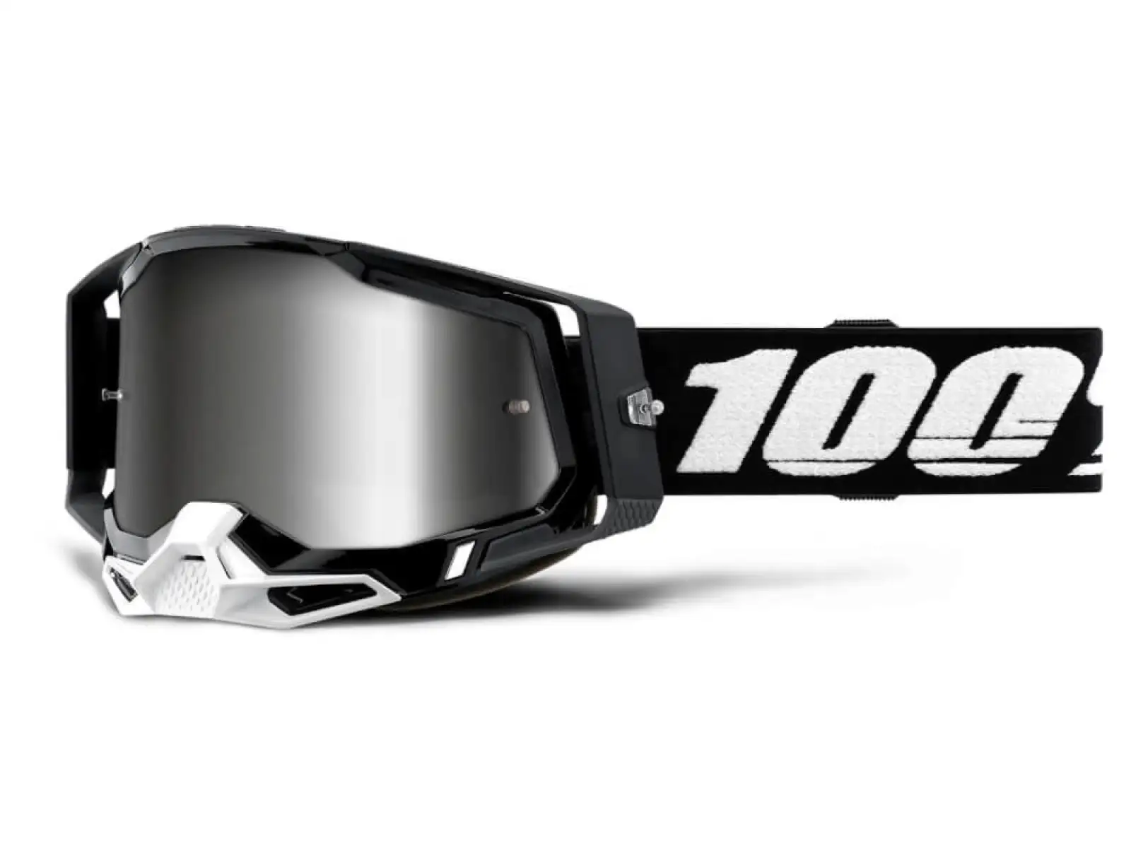 100% Racecraft 2 sjezdové brýle Black/Mirror Silver Lens
