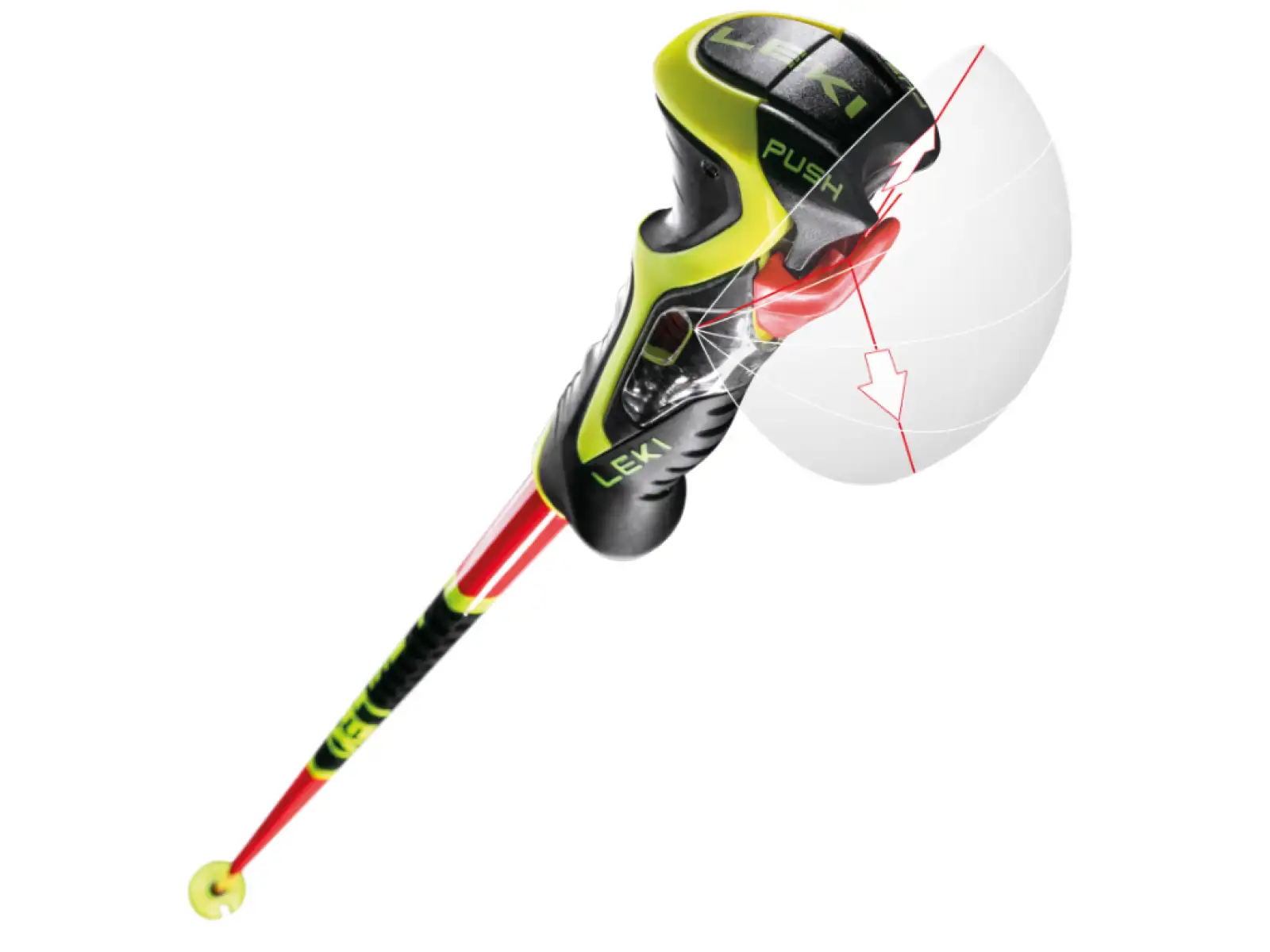 Leki WCR TBS SL 3D sjezdové hole Bright Red/Black/Neonyellow