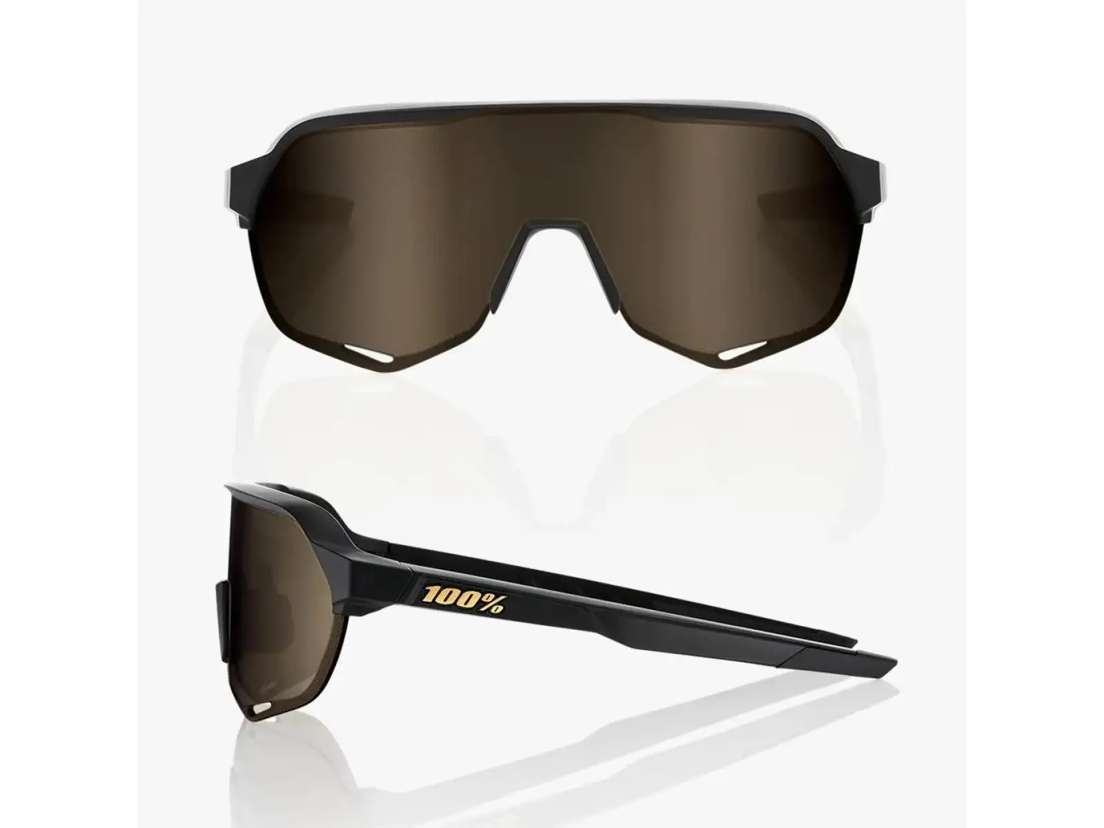 100% S2 sportovní brýle Matte Black/Soft Gold