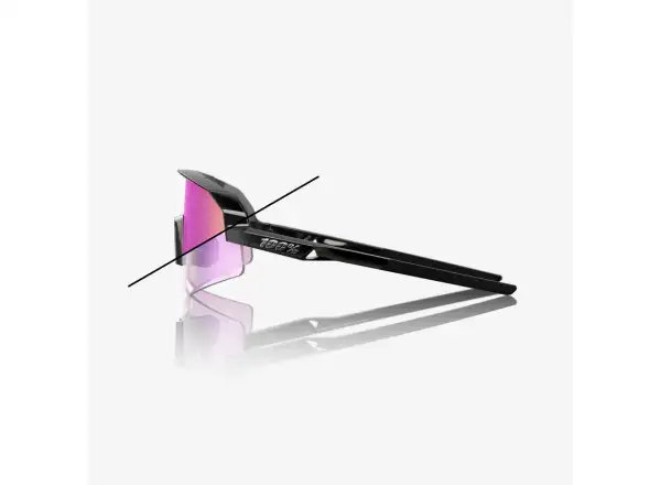 100% Slendale SL sluneční brýle Gloss Black/Photochromic Purple Mirror