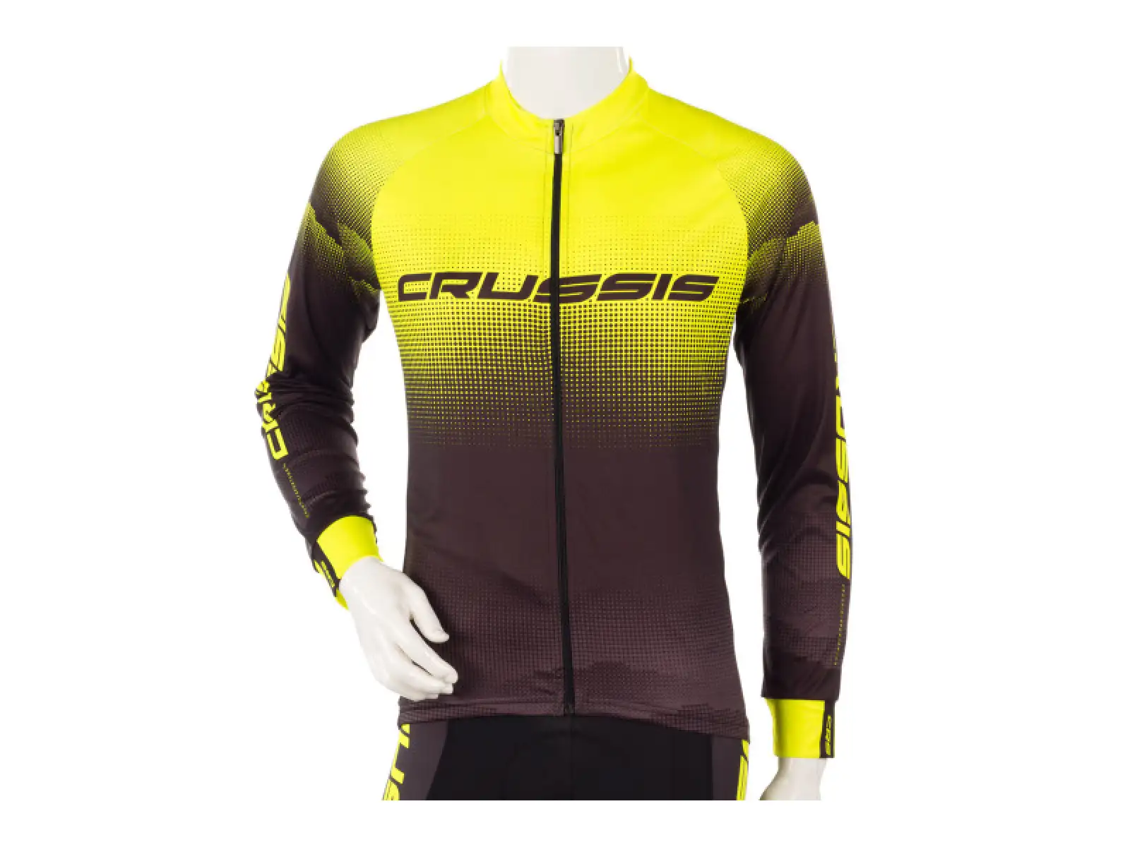 Crussis pánský cyklistický dres dlouhý rukáv černá/žlutá