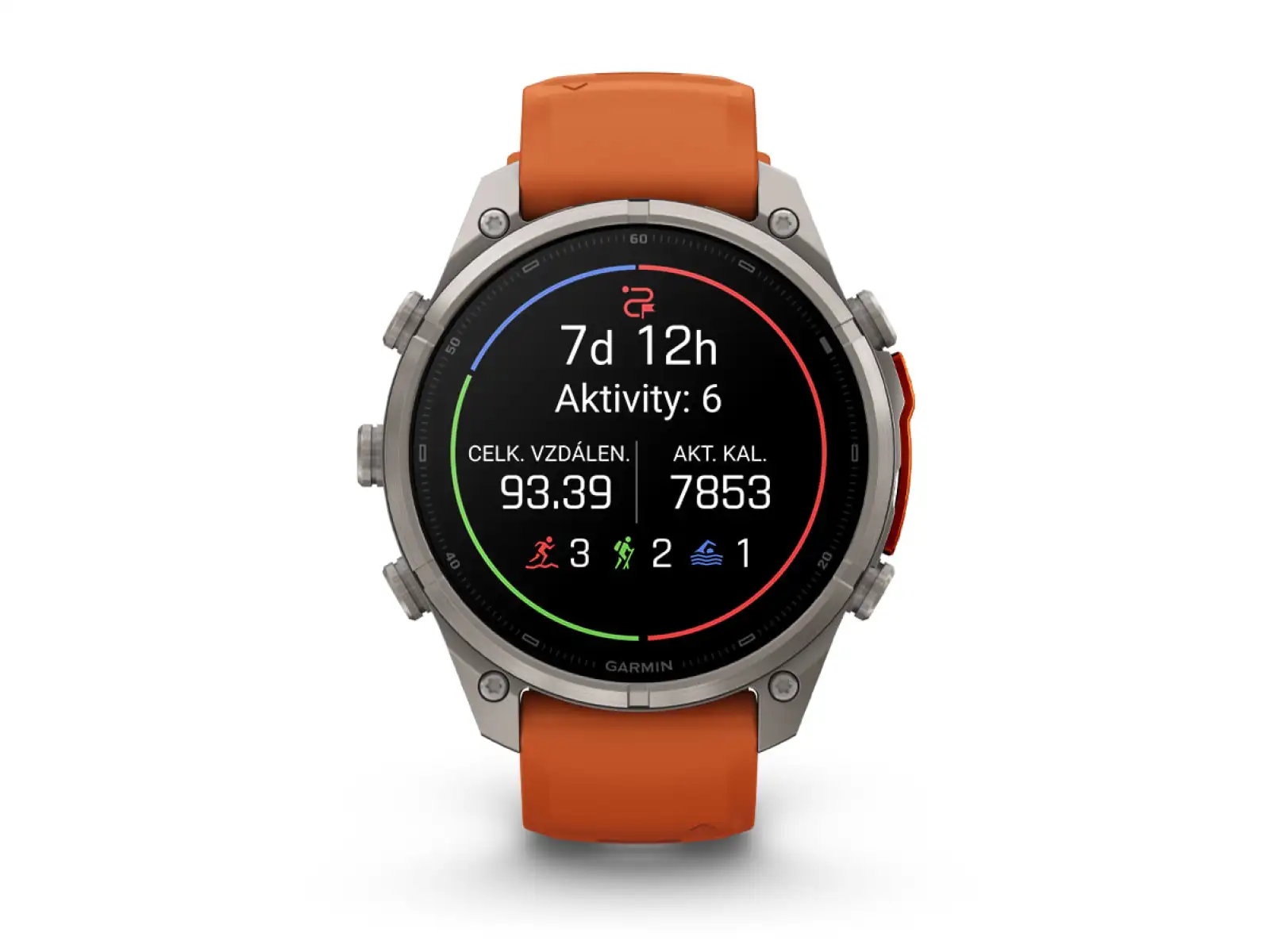 Garmin Fénix 9 Pro inReach 47 mm chytré hodinky Titanium Autumn orange/Spark orange