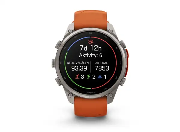 Garmin Fénix 9 Pro inReach 47 mm chytré hodinky Titanium Autumn orange/Spark orange
