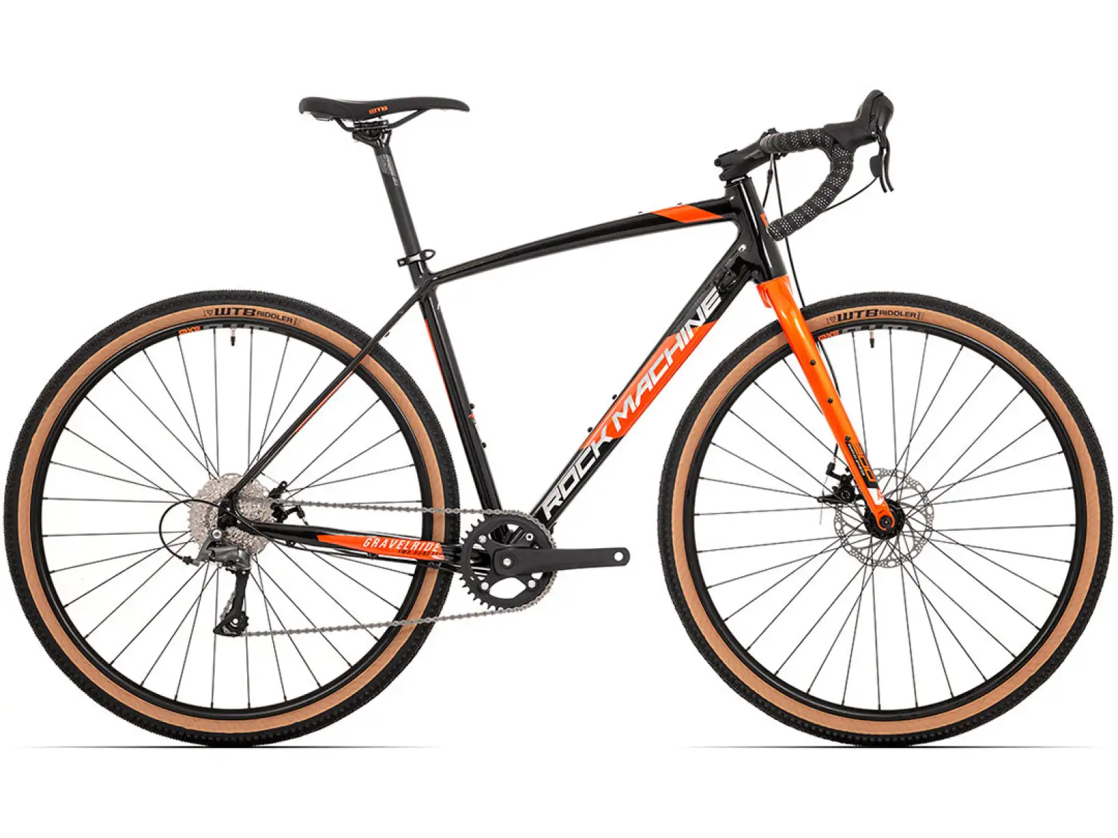Rock Machine Gravelride 200 gravel kolo Gloss Black/Brick Orange/Silver